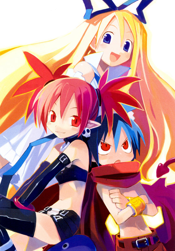 etna, prinny, flonne, and laharl (disgaea and 1 more) drawn by harada_takehito