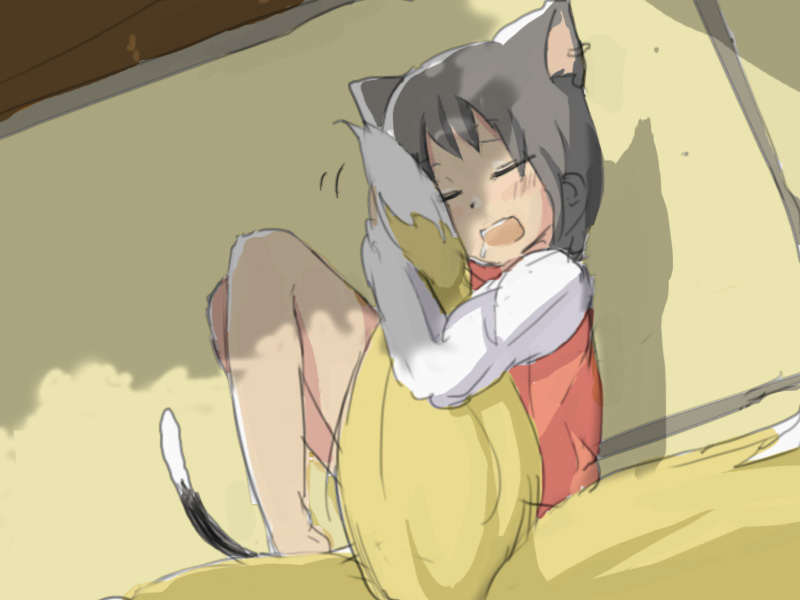 yakumo ran and chen (touhou) drawn by organ_derwald