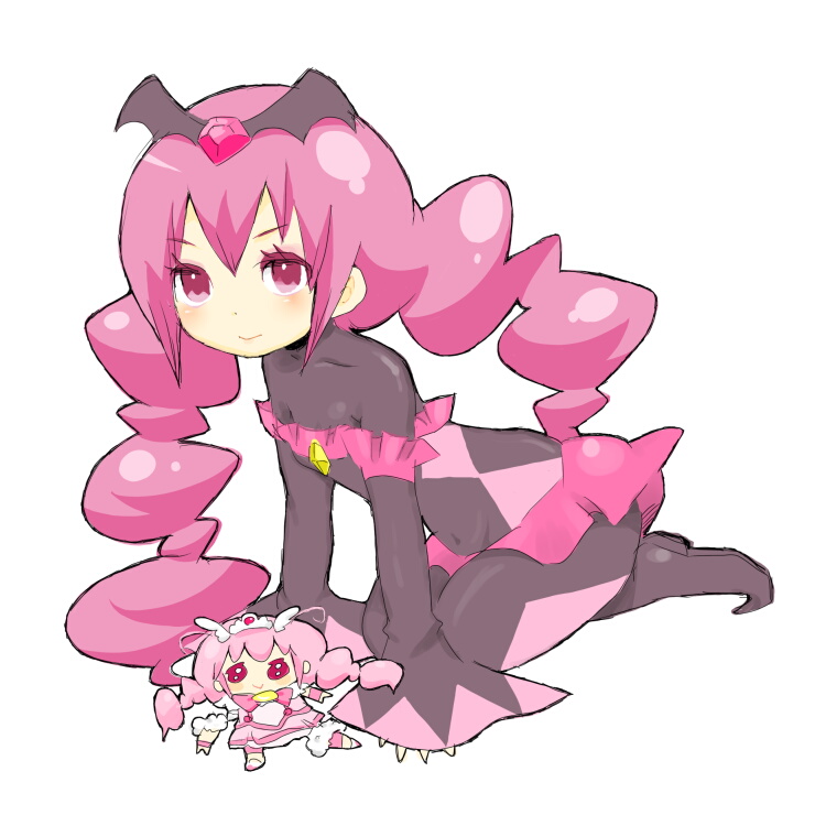 hoshizora miyuki, cure happy, and bad end happy (precure and 1 more) drawn by mikaru_(722193)