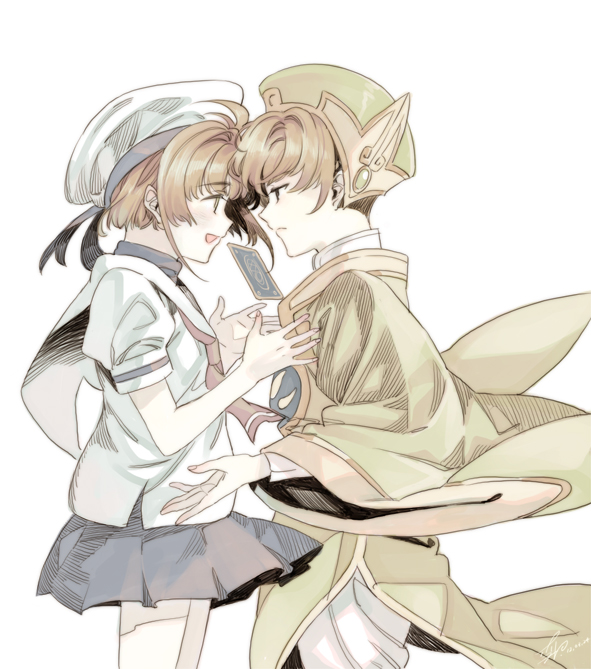 kinomoto sakura and li syaoran (cardcaptor sakura) drawn by verin
