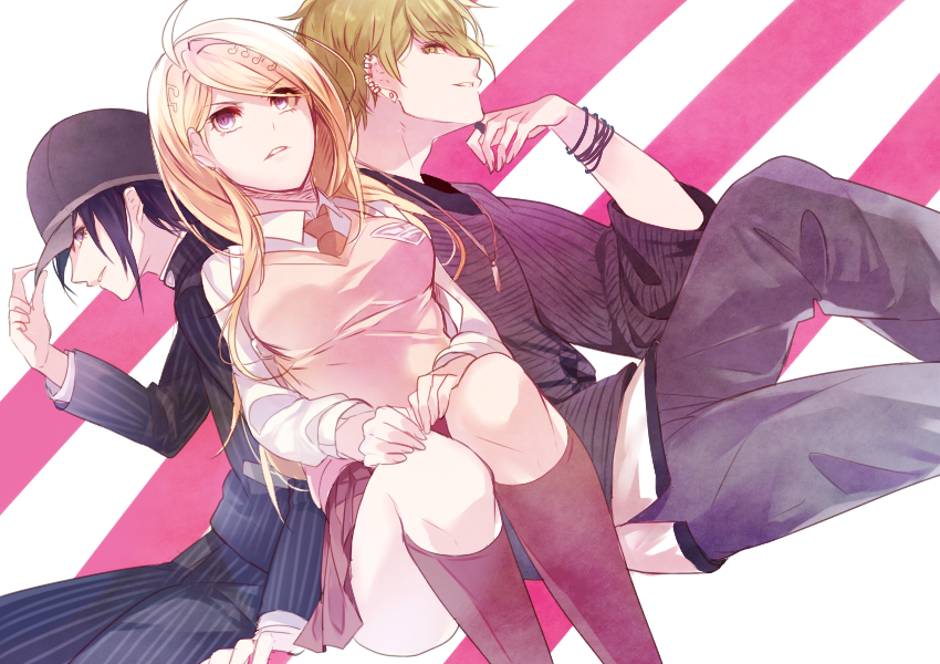 saihara shuichi, akamatsu kaede, and amami rantaro (danganronpa and 1 more) drawn by minami_kazuki_(hanbee)