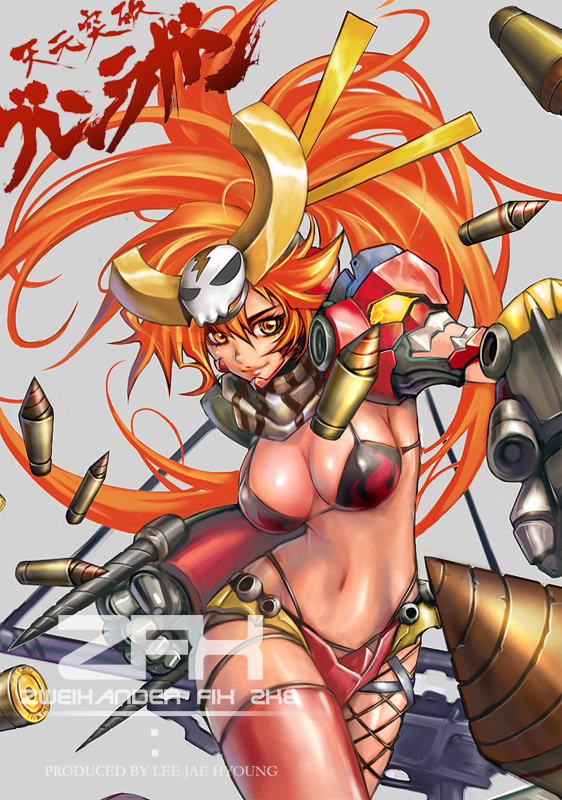 yoko littner and gurren-lagann (tengen toppa gurren lagann) drawn by jay_b_lee