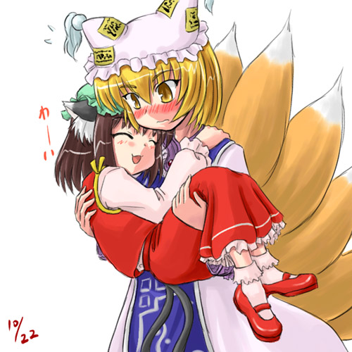 yakumo ran and chen (touhou) drawn by sasuke_(sasuke_no_sato)