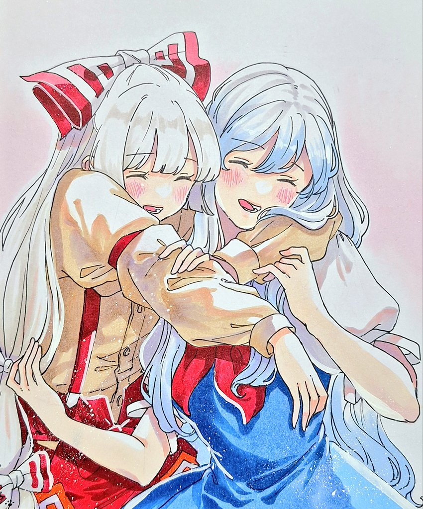 fujiwara no mokou and kamishirasawa keine (touhou) drawn by mokoiscat
