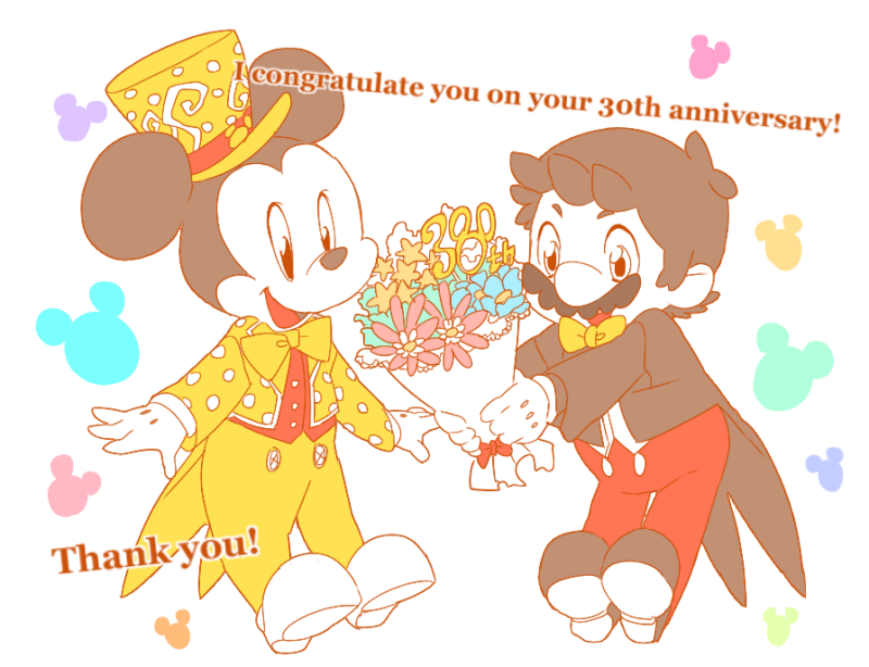 mario and mickey mouse (mario and 1 more) drawn by riomario