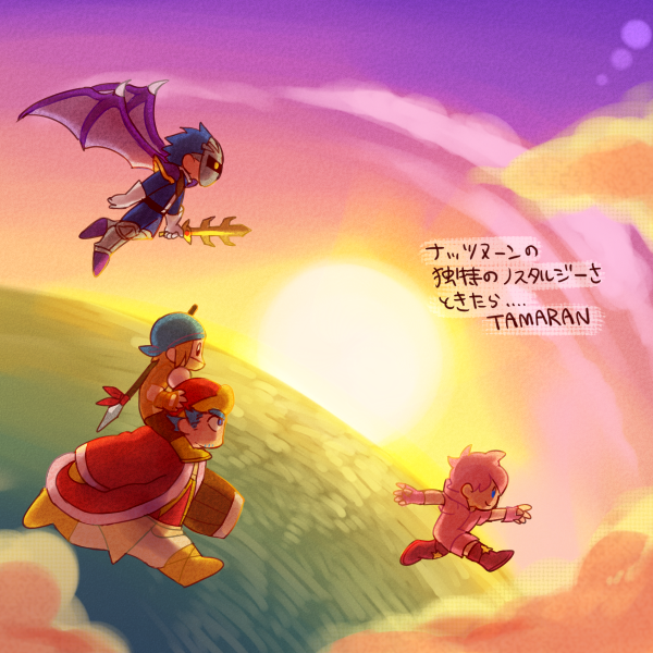 kirby, meta knight, king dedede, and bandana waddle dee (kirby and 1 more) drawn by mato_(mozu_hayanie)