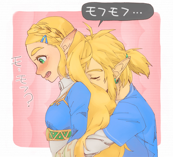 link and princess zelda (the legend of zelda and 1 more) drawn by natto_soup