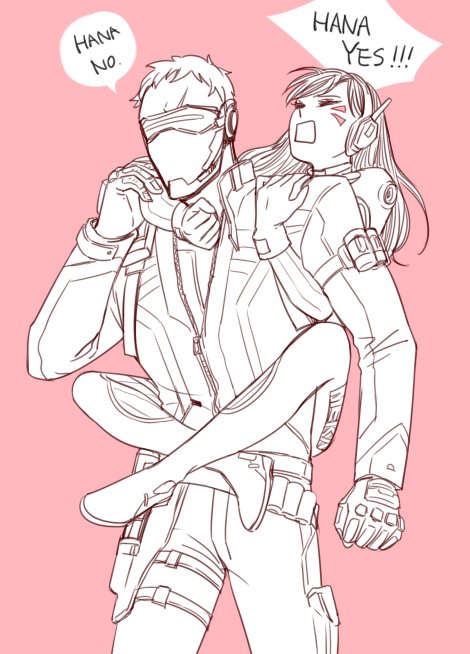 d.va and soldier: 76 (overwatch and 1 more) drawn by m_mim