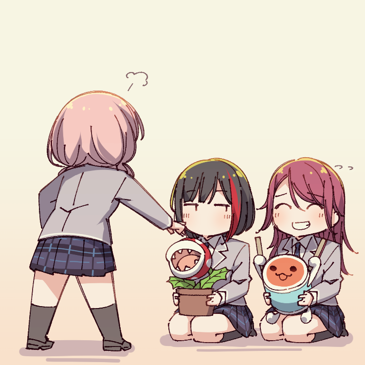 mitake ran, uehara himari, udagawa tomoe, piranha plant, and wada don (bang dream! and 2 more) drawn by ayasaka