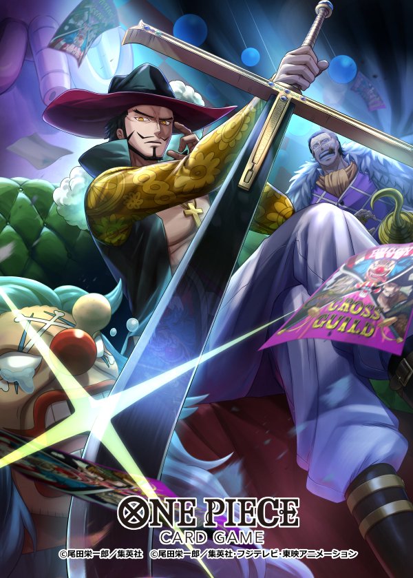 crocodile, buggy the clown, and dracule mihawk (one piece and 1 more) drawn by sajima_minato