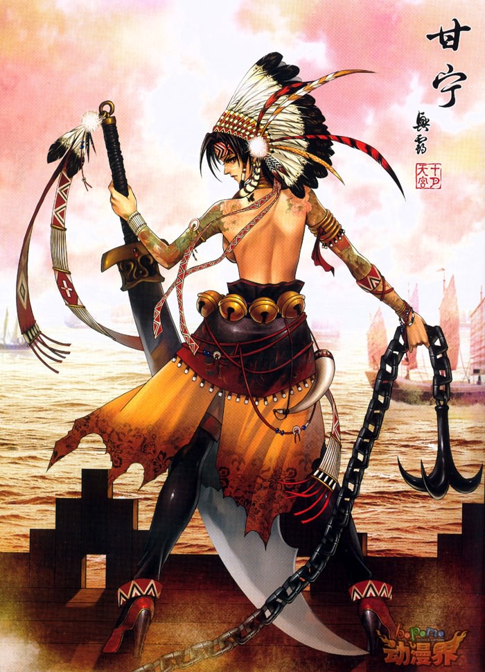 gan ning (shin sangoku musou and 1 more) drawn by shiyue_tiangong