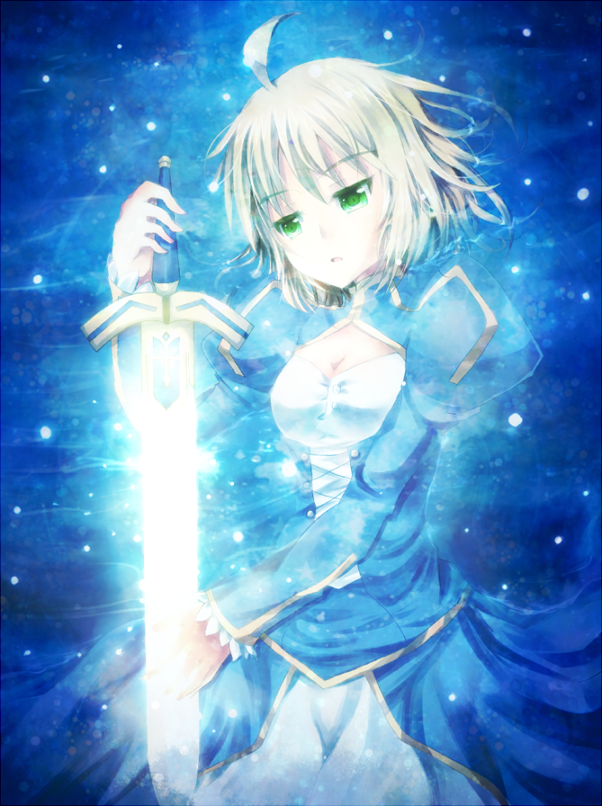 artoria pendragon and saber (fate and 1 more) drawn by fu-ha