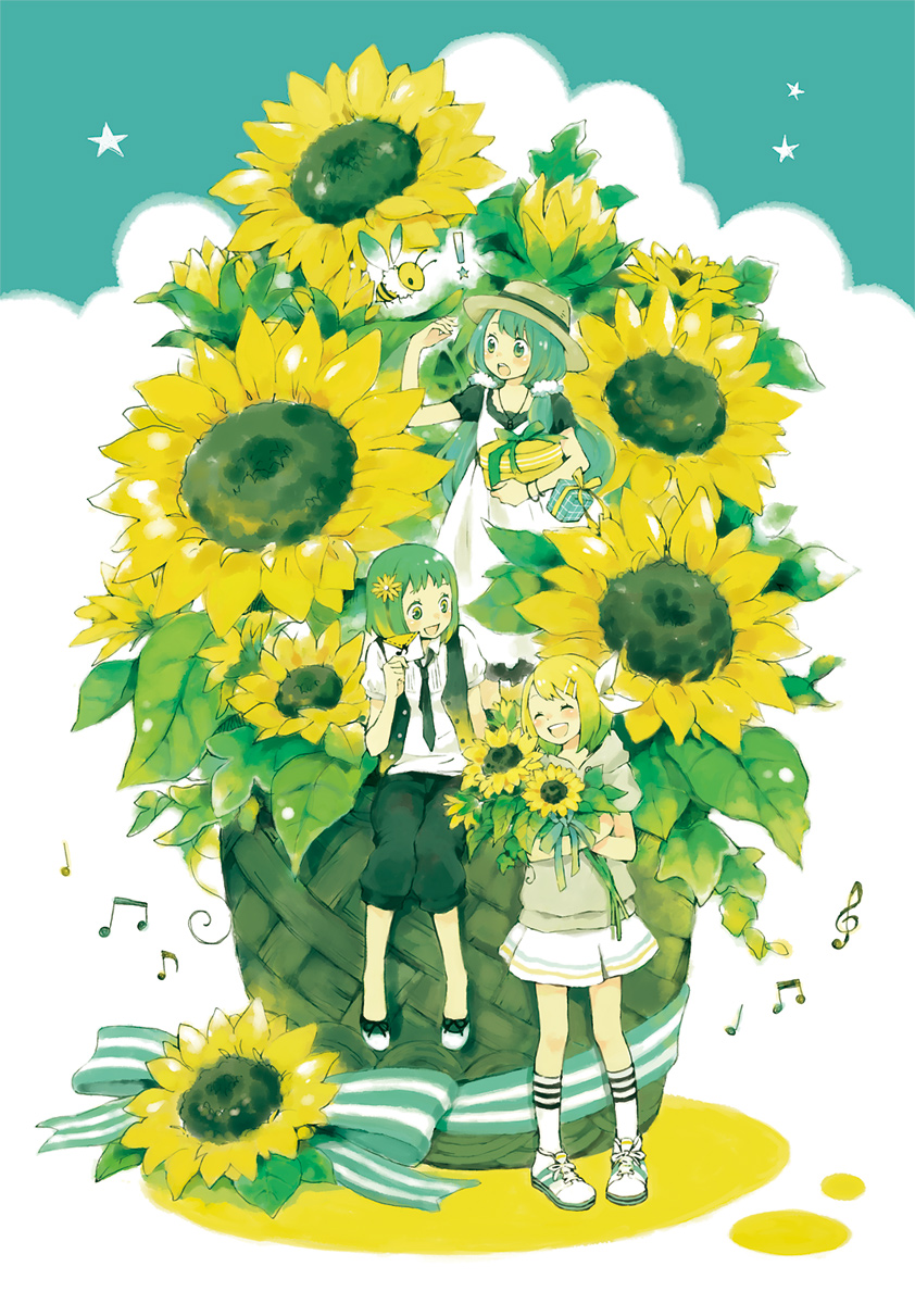 hatsune miku, kagamine rin, and gumi (vocaloid) drawn by kuwahara_souta