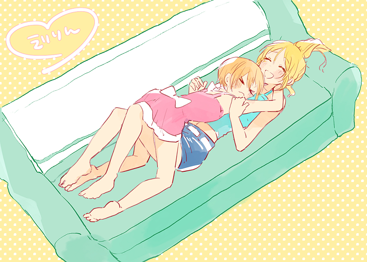 ayase eli and hoshizora rin (love live! and 1 more) drawn by kyokutsuki