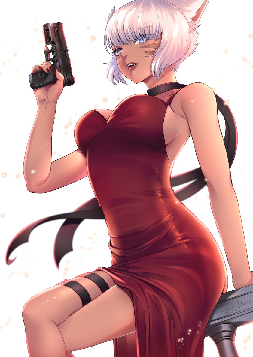 y'shtola rhul and ada wong (final fantasy and 3 more) drawn by beneceadraws