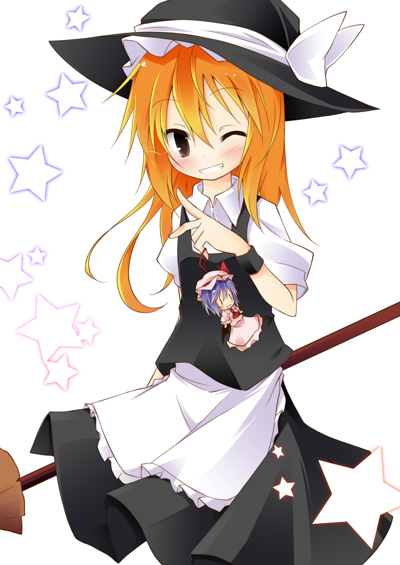 kirisame marisa and remilia scarlet (touhou) drawn by hinata_ichi
