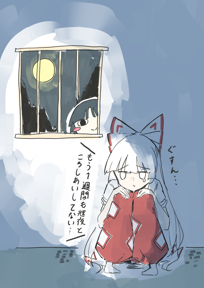 fujiwara no mokou and houraisan kaguya (touhou) drawn by deetamu