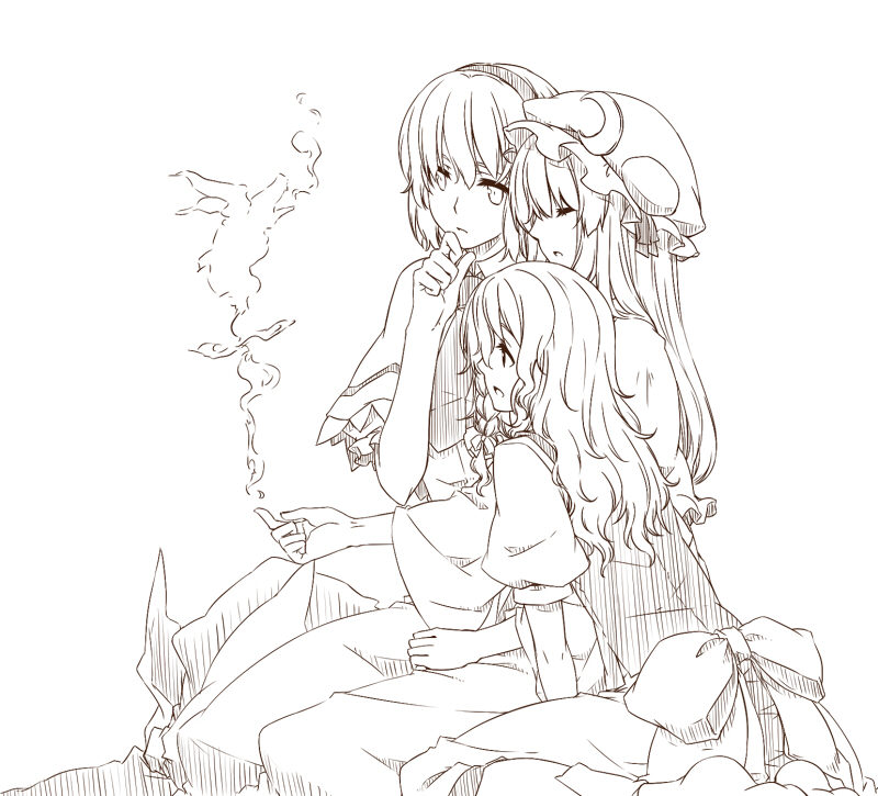 kirisame marisa, alice margatroid, and patchouli knowledge (touhou) drawn by sakuraba_yuuki