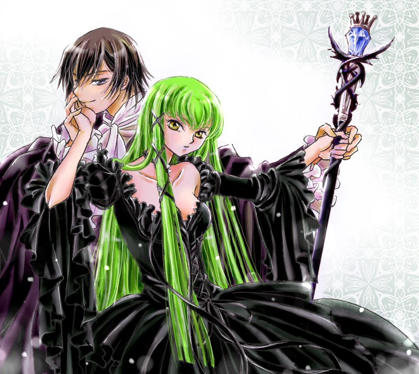 c.c. and lelouch vi britannia (code geass) drawn by pesu