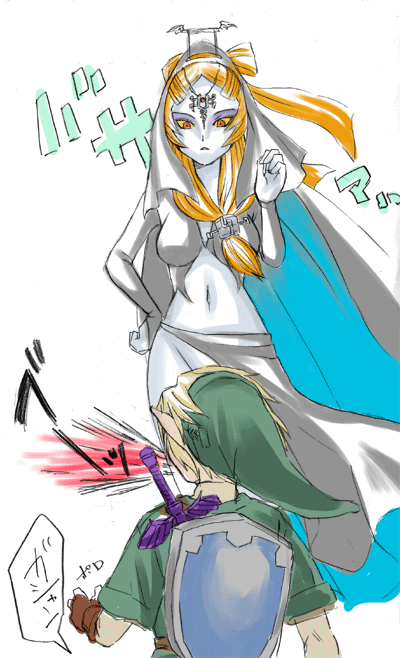 link and midna (the legend of zelda and 1 more) drawn by inumimi_moeta