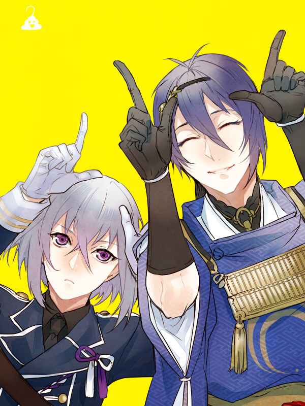 mikazuki munechika, namazuo toushirou, and honebami toushirou (touken ranbu) drawn by zuwai_kani