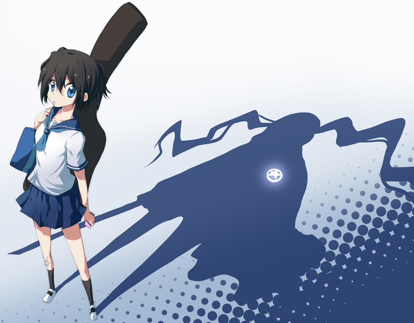 black rock shooter and kuroi mato (black rock shooter) drawn by daniwae