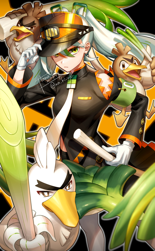 hatsune miku, sirfetch'd, farfetch'd, fighting miku, and galarian farfetch'd (pokemon and 2 more) drawn by kamuinii
