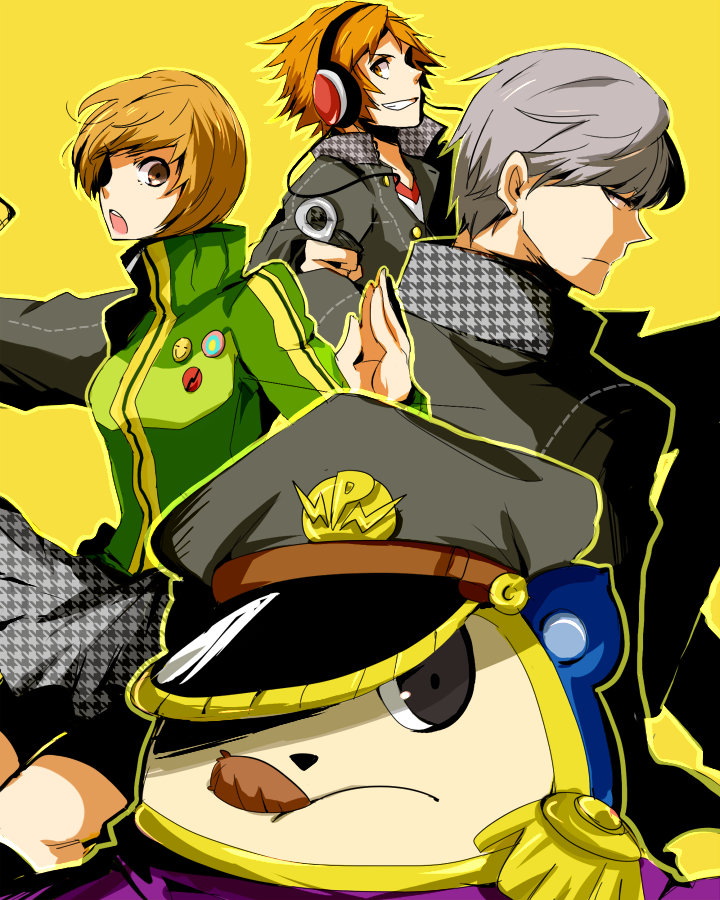 narukami yu, satonaka chie, hanamura yousuke, and kuma (persona and 2 more) drawn by apper500