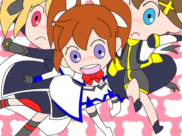 fate testarossa, takamachi nanoha, and yagami hayate (lyrical nanoha and 2 more) drawn by 3gs and negative_(artist)
