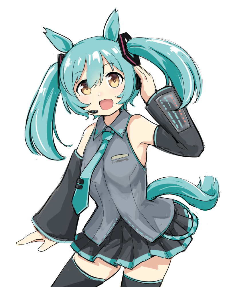 hatsune miku and smart falcon (vocaloid and 1 more) drawn by tenten_(chan4545)