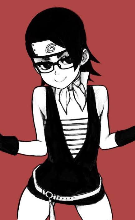 uchiha sarada (naruto and 1 more) drawn by bluesalm0n