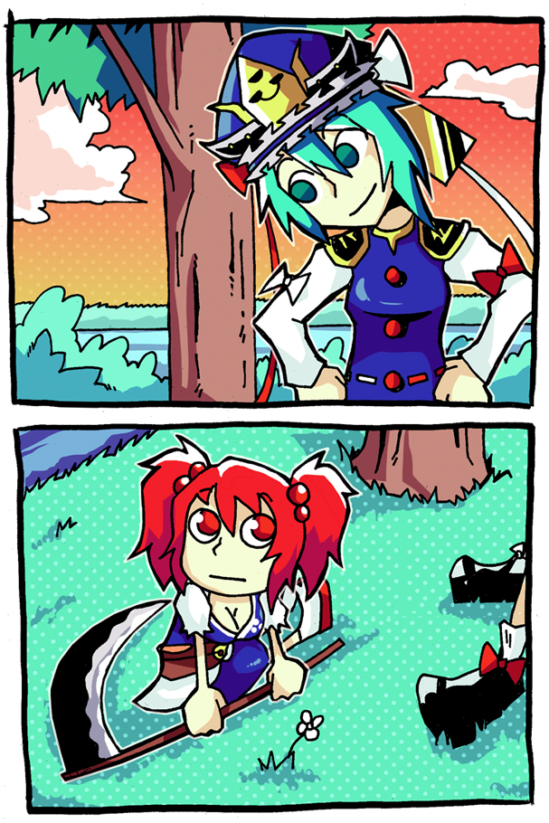 shiki eiki and onozuka komachi (touhou) drawn by setz
