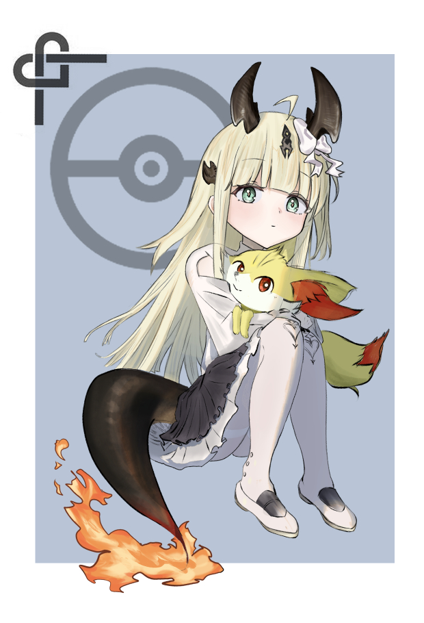 reed and fennekin (pokemon and 1 more) drawn by umimi_beni_(beru_2525)