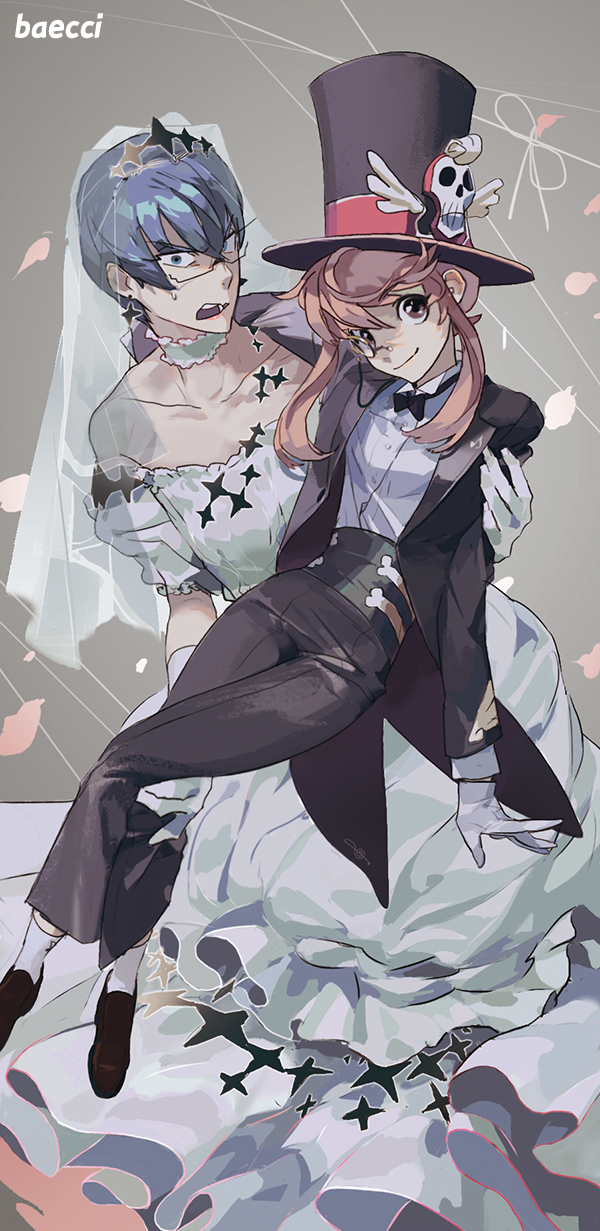 jakuzure nonon and inumuta houka (kill la kill) drawn by baecci