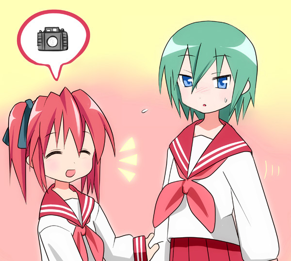 kobayakawa yutaka and iwasaki minami (lucky star) drawn by nazo_kichi
