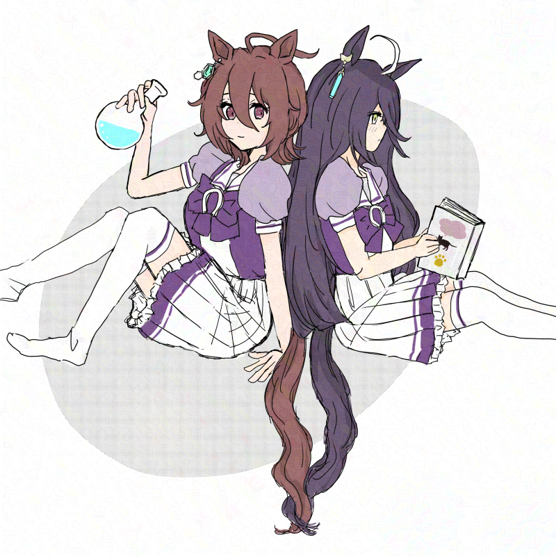 agnes tachyon and manhattan cafe (umamusume) drawn by lala_lilas