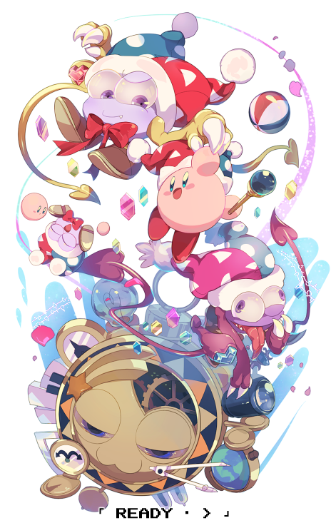 kirby, marx, galactic nova, marx soul, and mirror kirby (kirby and 2 more) drawn by komoreg