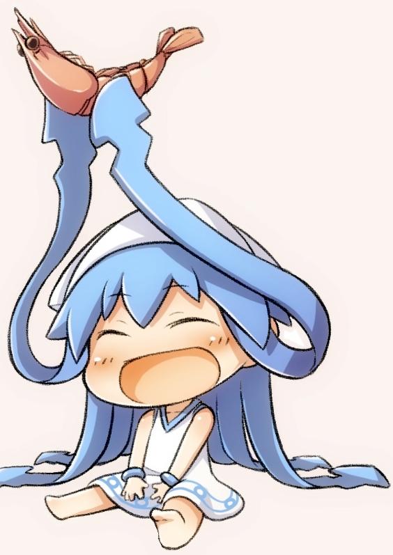 ikamusume and mini-ikamusume (shinryaku! ikamusume) drawn by gunjima_souichirou