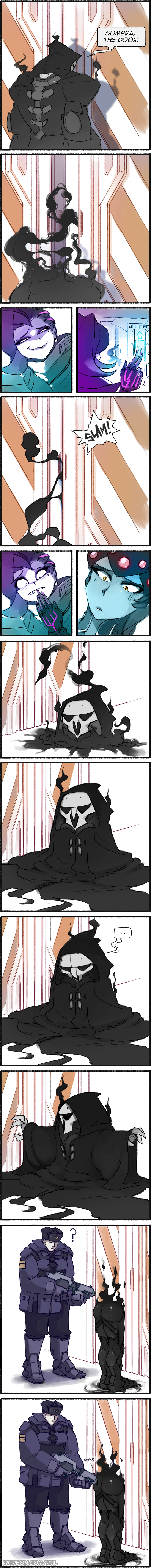 widowmaker, sombra, and reaper (overwatch and 1 more) drawn by rtil