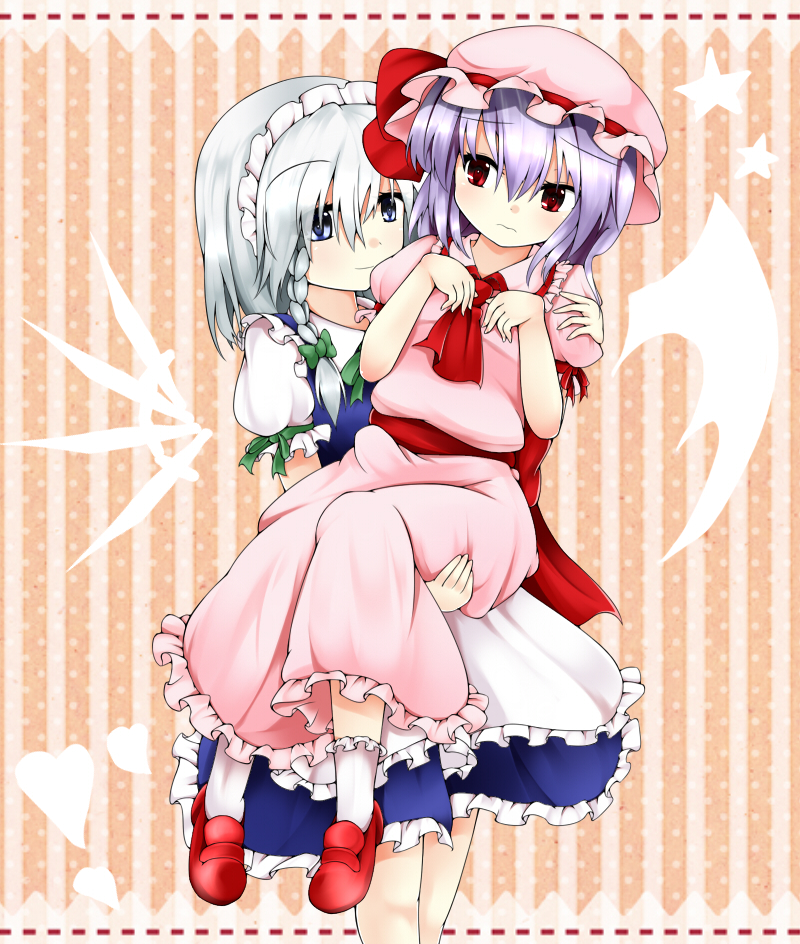 remilia scarlet and izayoi sakuya (touhou) drawn by scarlet_0915