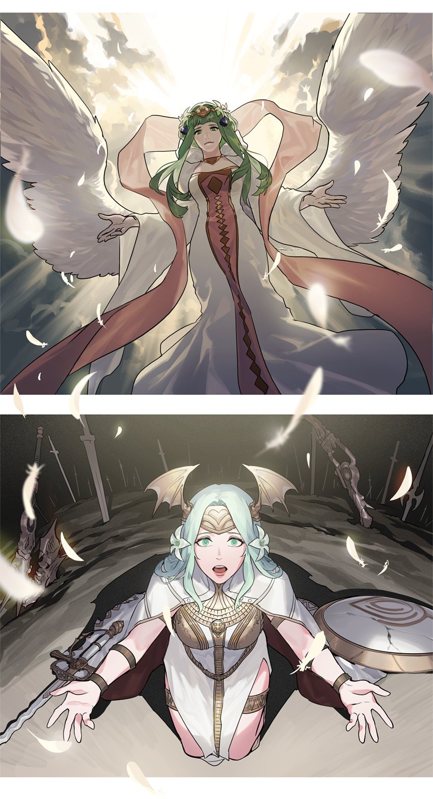 sothis and seiros (fire emblem and 1 more) drawn by byuub