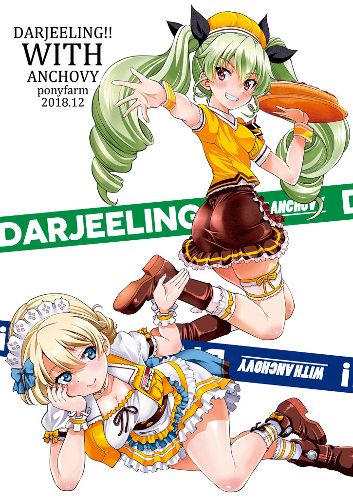 darjeeling and anchovy (girls und panzer) drawn by inoue_yoshihisa
