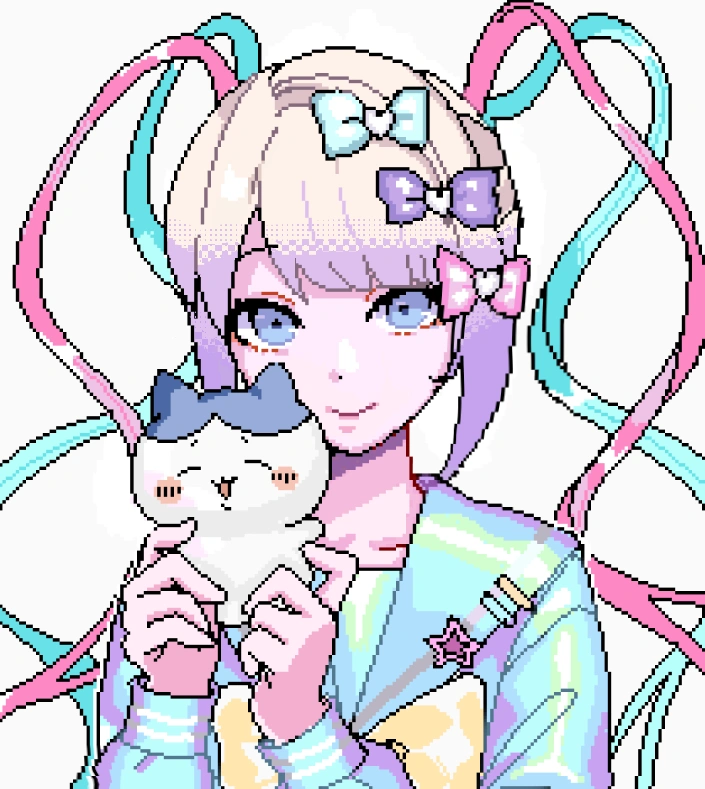 chouzetsusaikawa tenshi-chan and hachiware (needy girl overdose and 1 more) drawn by xiao_xin_wei_fu