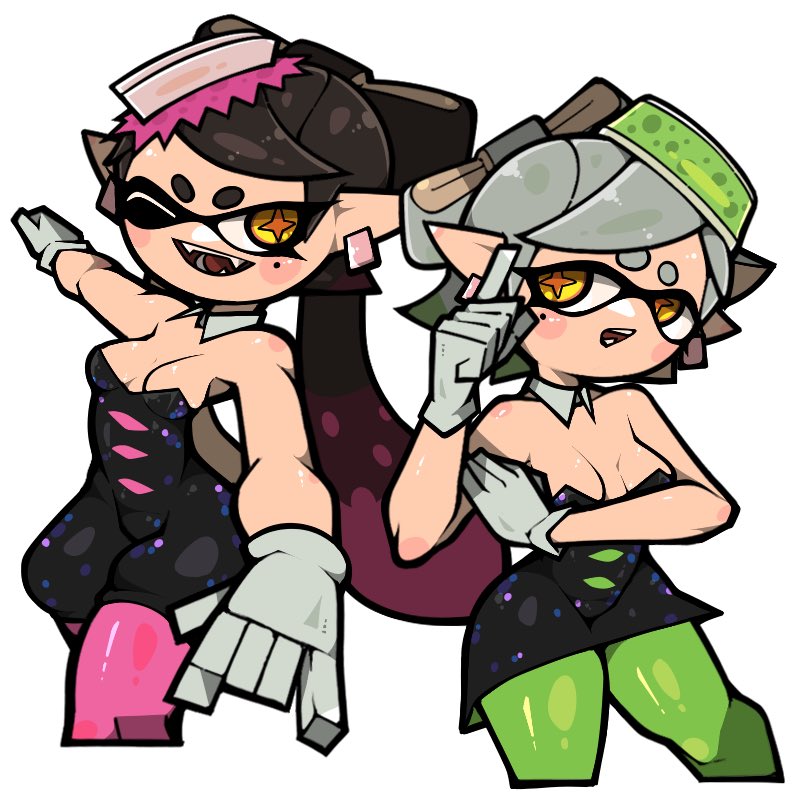 callie and marie (splatoon and 1 more) drawn by name_omoitukan2