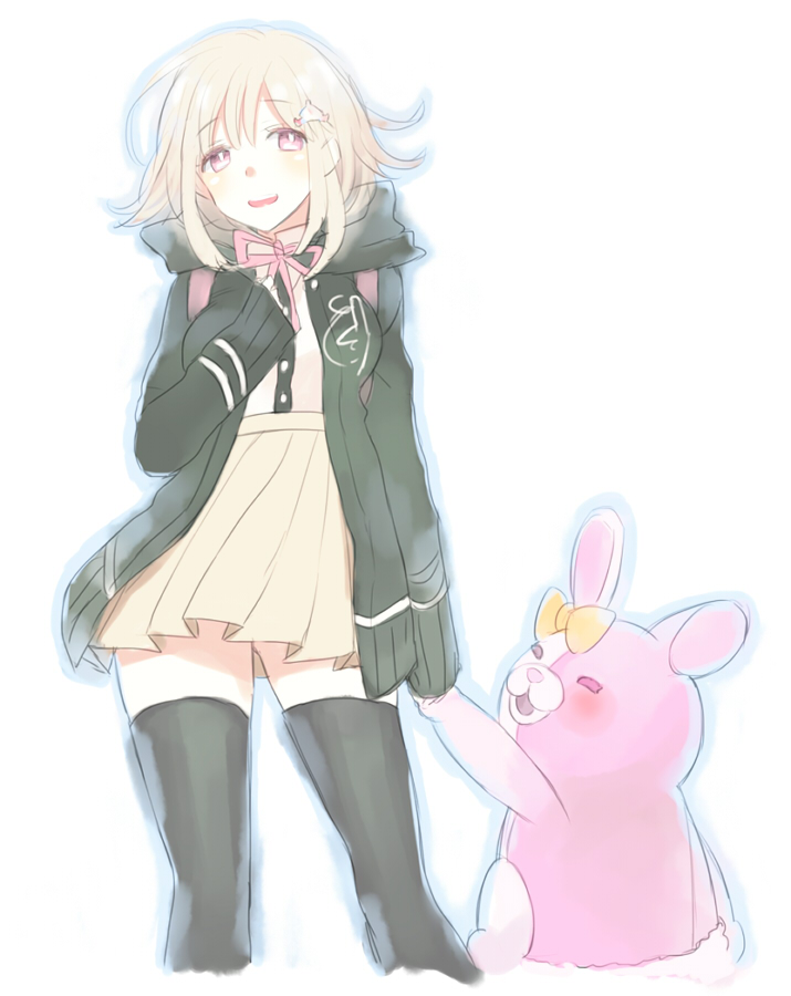 nanami chiaki and monomi (danganronpa and 2 more) drawn by hani_(udauda)