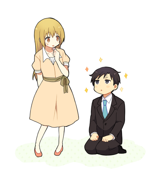 miyoshi saya and tanaka jouji (servant x service) drawn by inasaba