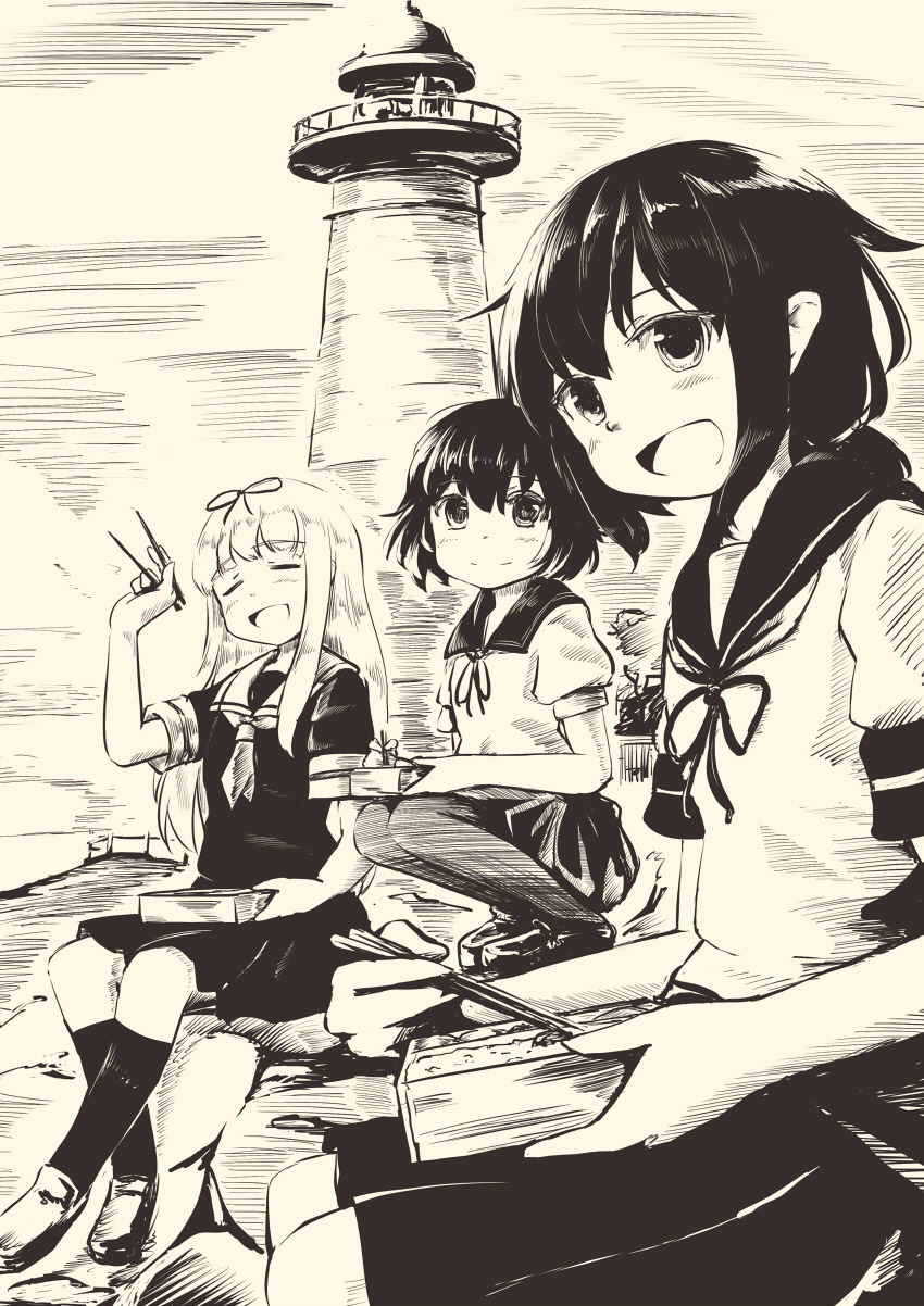 yuudachi, fubuki, and mutsuki (kantai collection) drawn by tsubasa_(abchipika)