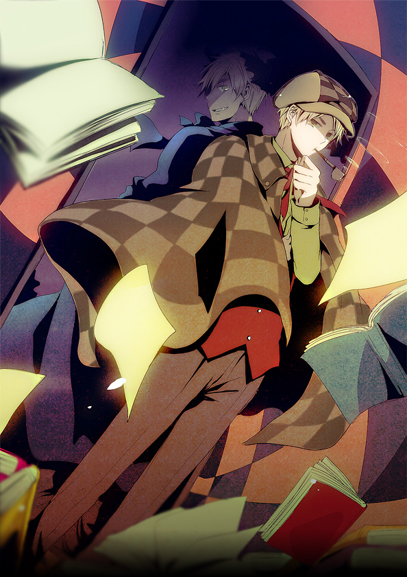 united kingdom and sherlock holmes (axis powers hetalia and 1 more) drawn by hiyoko_man