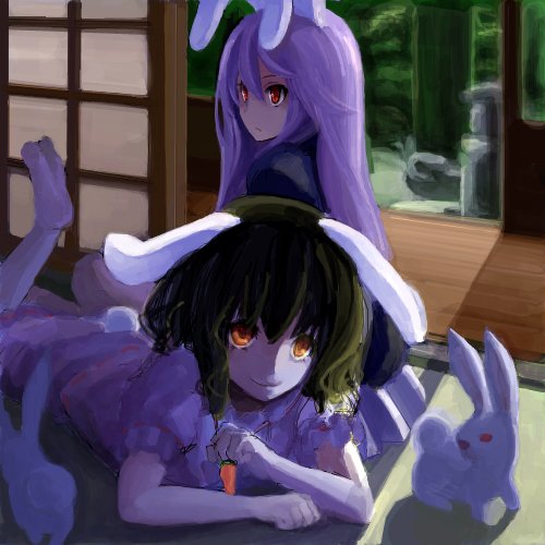 reisen udongein inaba and inaba tewi (touhou) drawn by kanaa_(apple_tea_z)