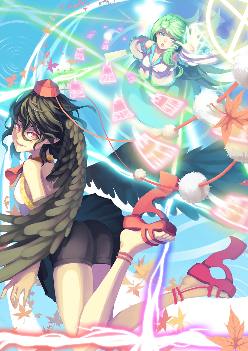 kochiya sanae and shameimaru aya (touhou) drawn by madyy